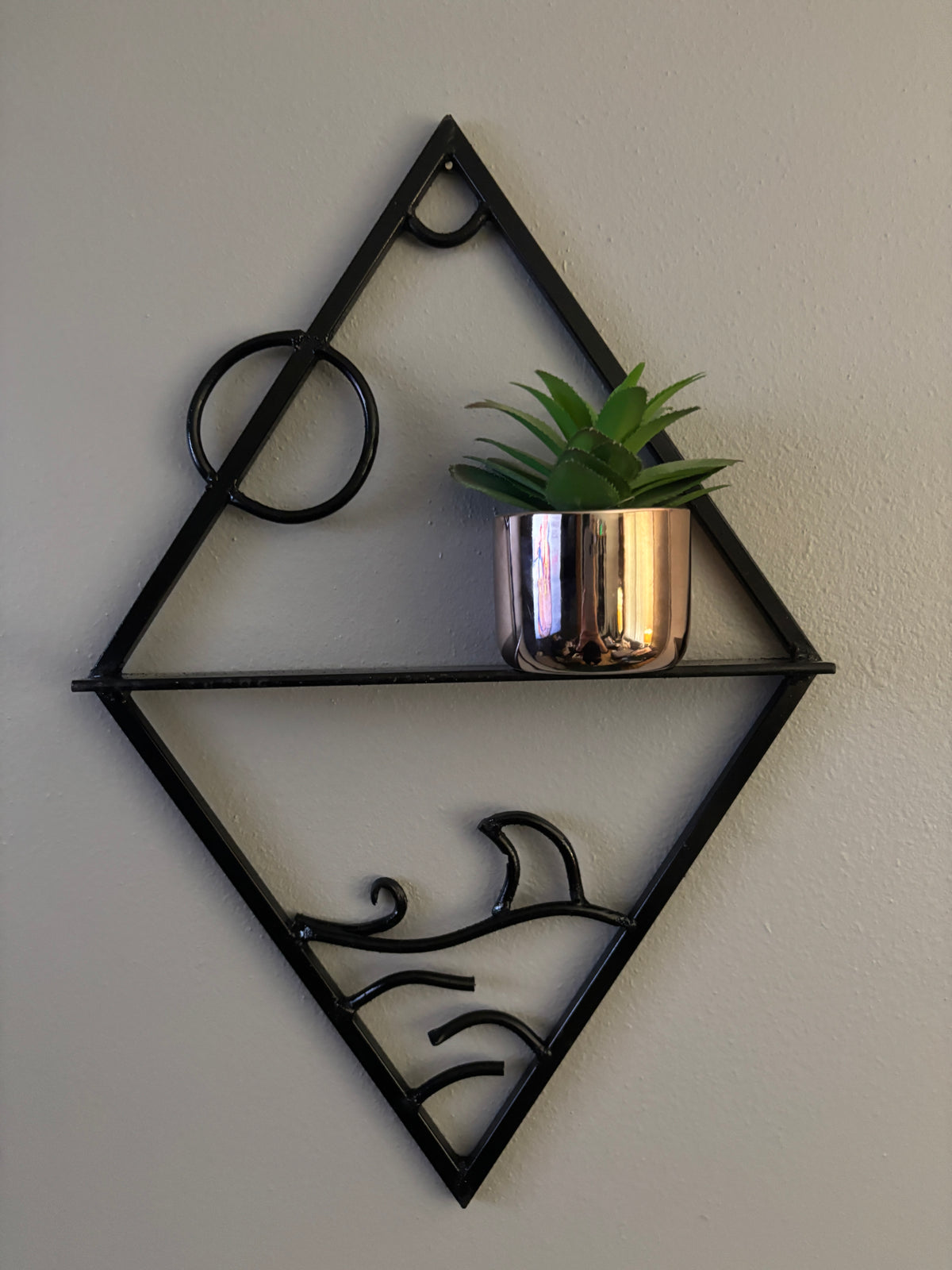 Ocean wall art with shelf