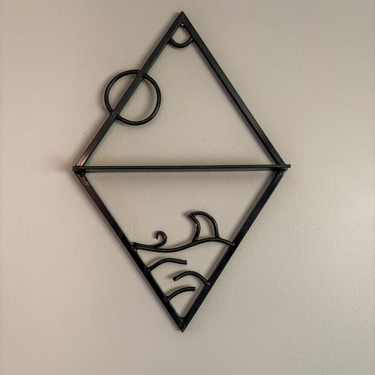Ocean wall art with shelf